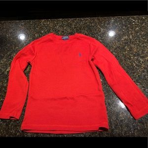 Kids Ralph Lauren Waffle Knit Long Sleeve Shirt
